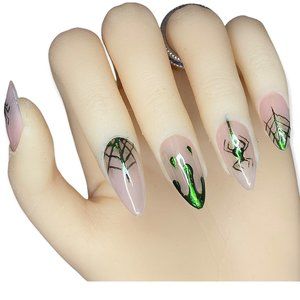 Chrome Halloween Spider Press Ons